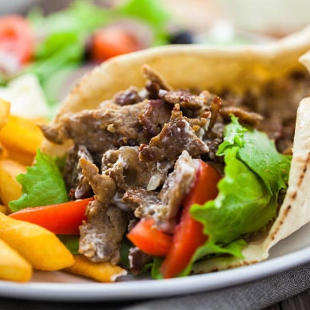Gyro Sandwich & Fries.